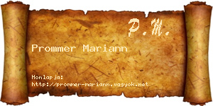 Prommer Mariann névjegykártya